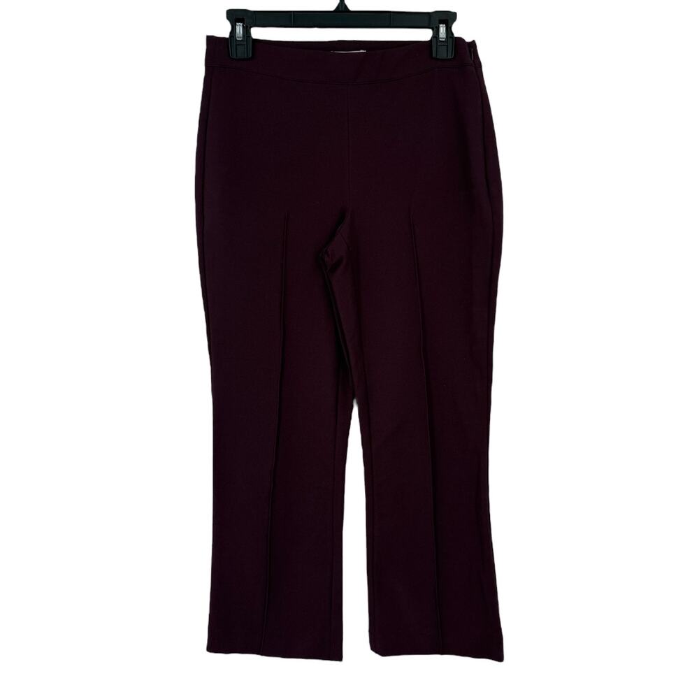 Vince Pants Mid-Rise Pintuck Crop Flare purple size 2